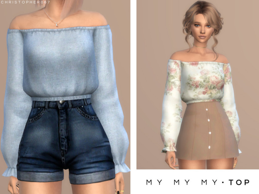 15 Prettiest Off Shoulder Tops Cc For Sims 4 2024