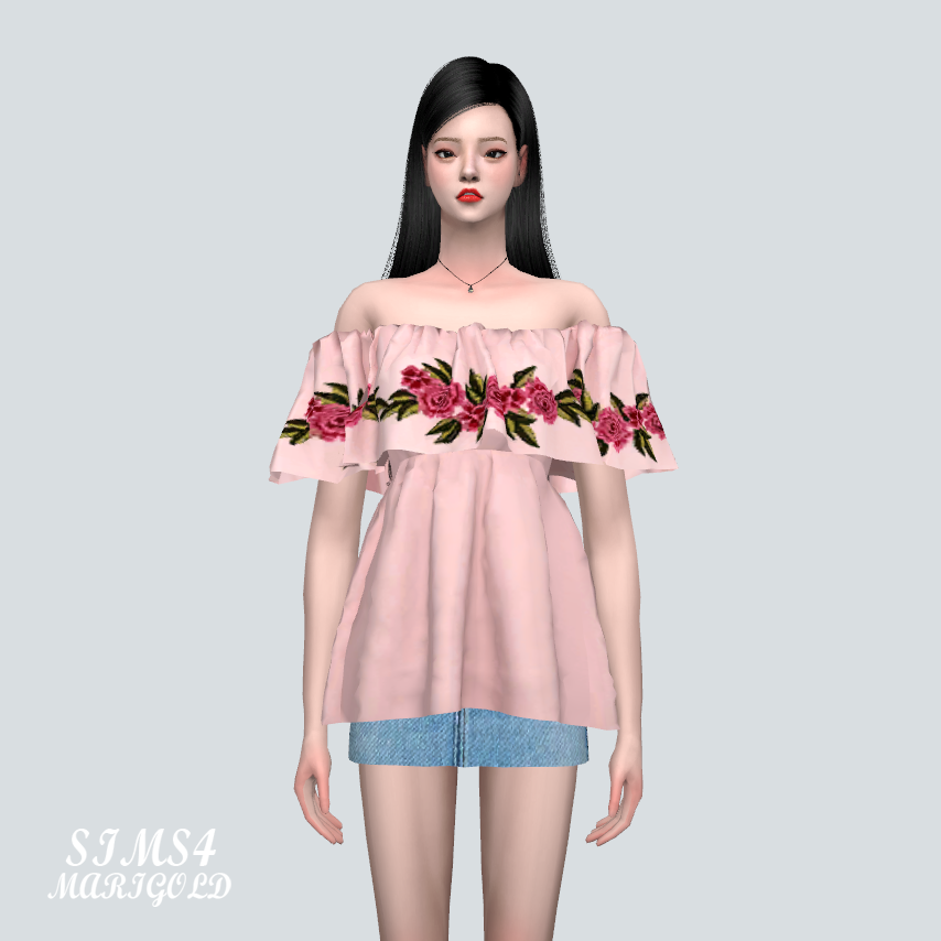 Summer Rose Off Shoulder Blouse by Marigold