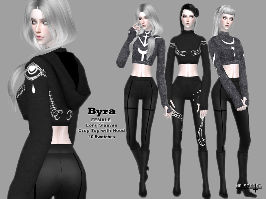 Byra Crop Sweater With Hood