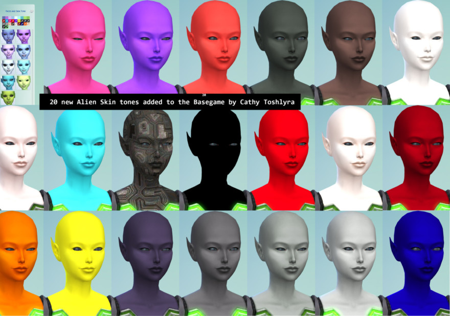 Base Game Alien Skintones