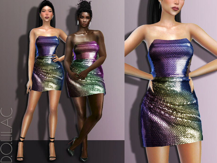 Sequin Strapless Mini Dress