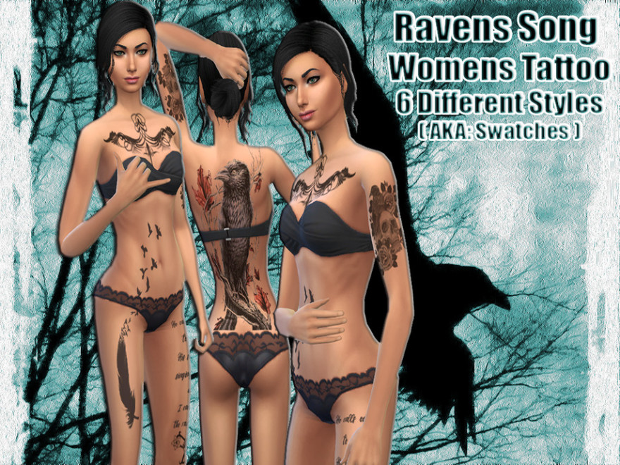 Ravens Song Women's Tattoo Set