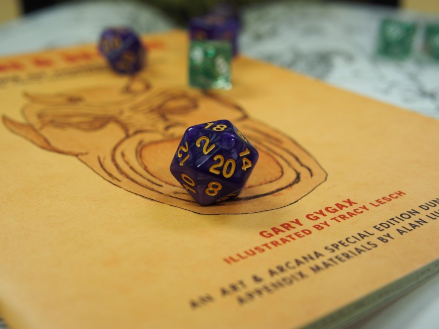Dnd Dice And Book Close Up