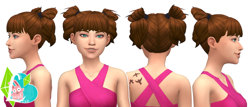 sims 4 custom content hair pigtails