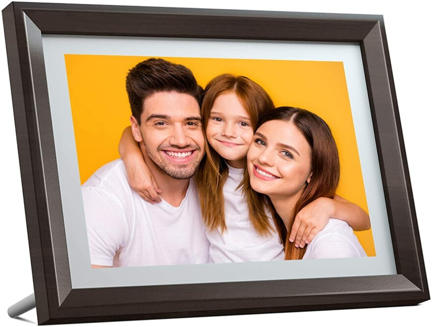 Digital Picture Frame Melody 10.1-inch Wide Screen LCD Digital Photo Frame with Motion Sensor 1080P HD Resolution IPS Display Image MP3 MP4 Support with Remote Control 
