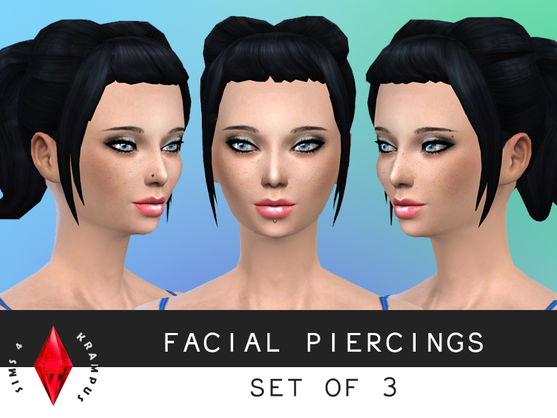Set Of 3 Facial Piercings