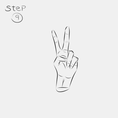 Anime Hand Peace Sign 9