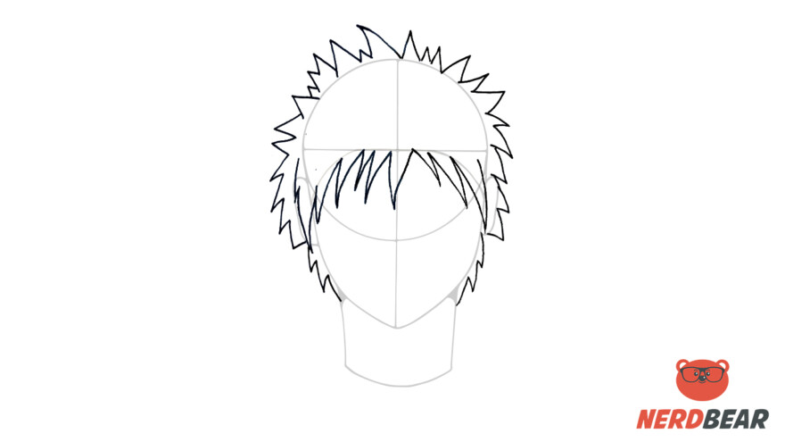 How To Draw Male Anime Hair Spiky Hair 5