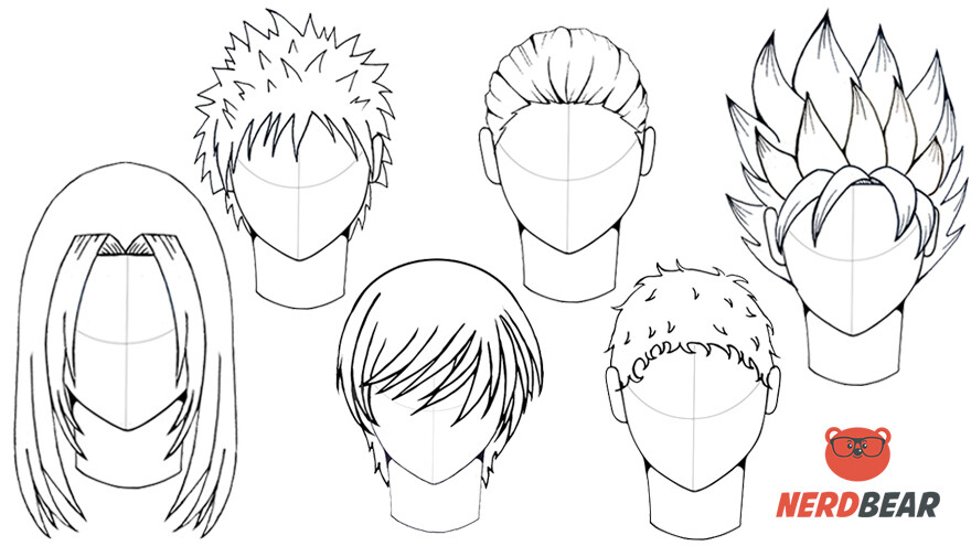 How to Draw Anime  Manga Male  Female Hair  AnimeOutline