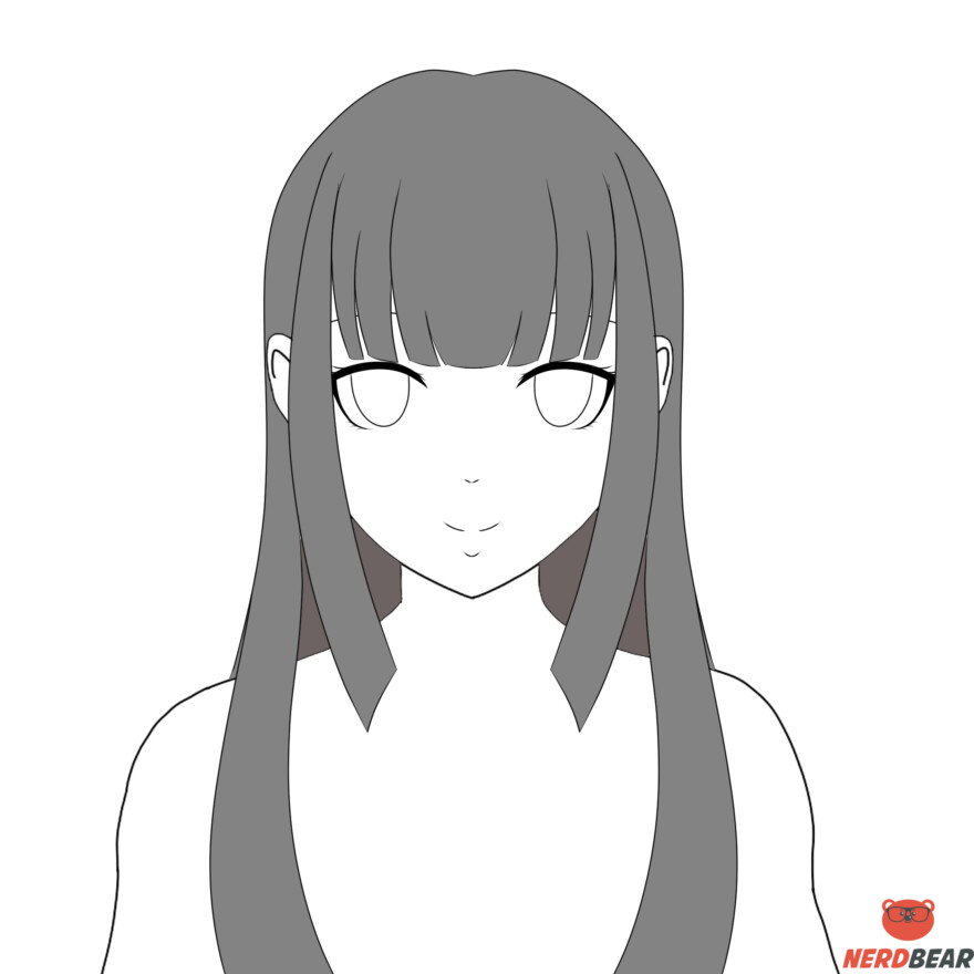 Straight Hime Anime Hairstyle Colored