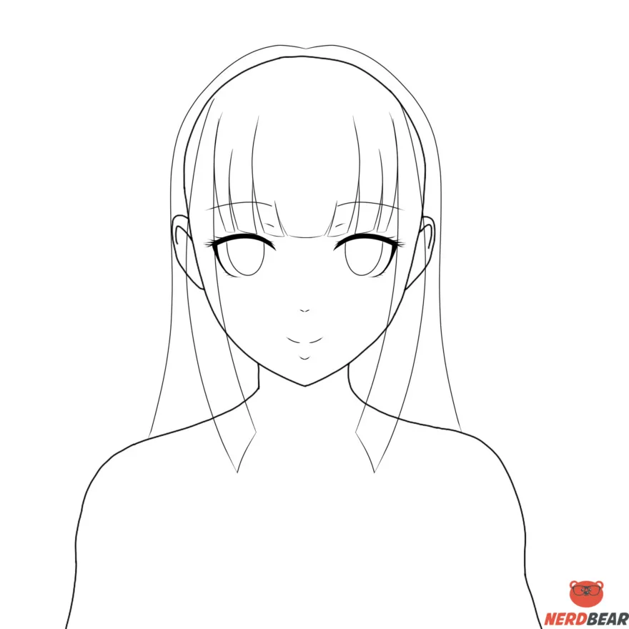 How to Draw a Manga Girl with Long Hair (3/4 View) || Step-by-Step Pictures  – How 2 Draw Manga