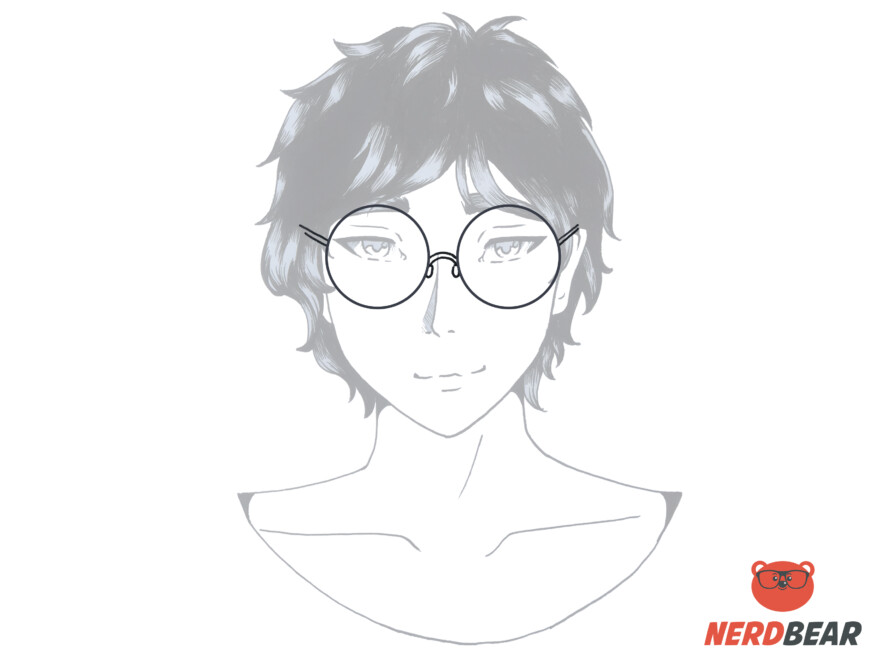 How To Draw Circular Anime Glasses 4