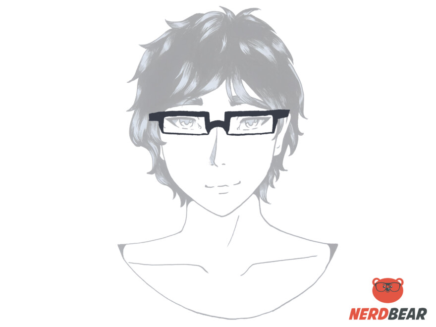 How To Draw Square Anime Glasses 6