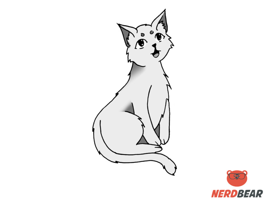 How To Draw A Sitting Anime Cat 10