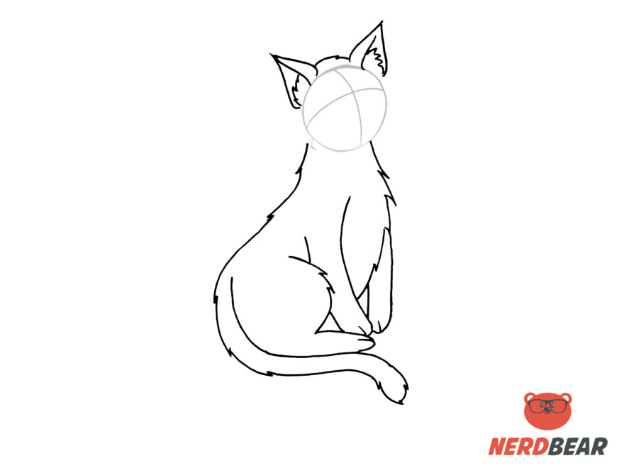 How To Draw A Sitting Anime Cat 7