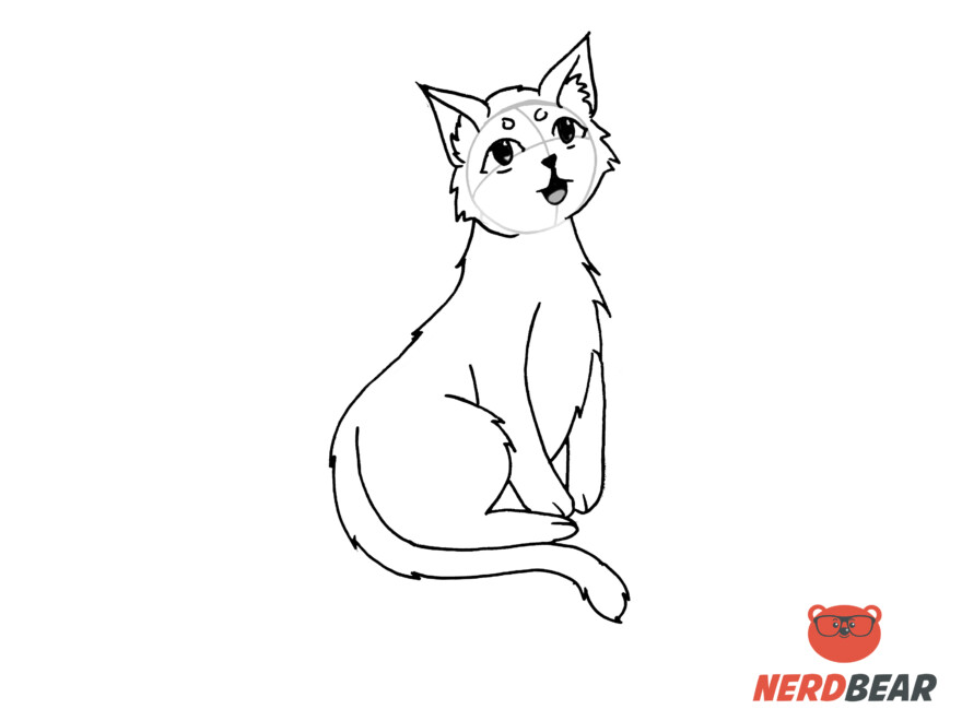 How To Draw A Sitting Anime Cat 9