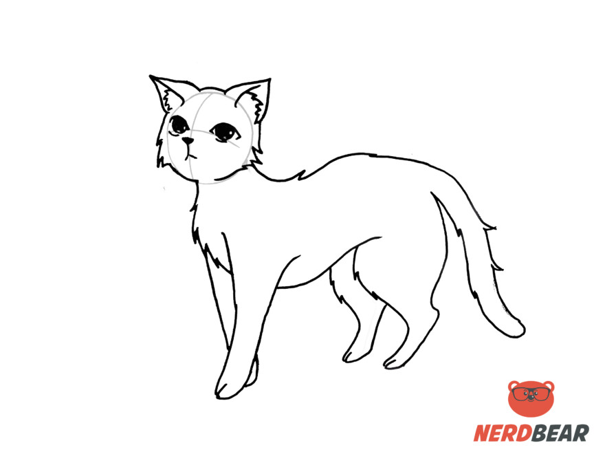 How To Draw A Standing Anime Cat 14