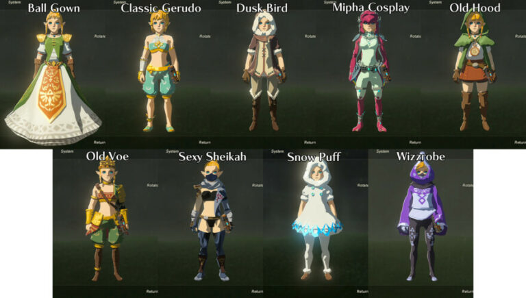 breath of the wild linkle mod outfits