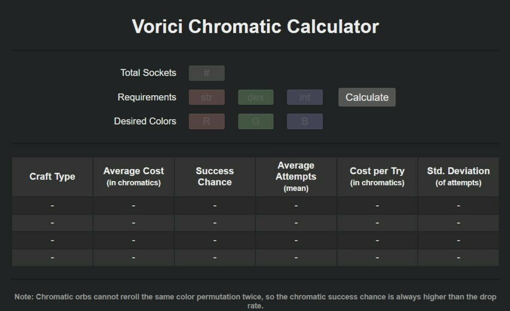 poe chromatic calculator