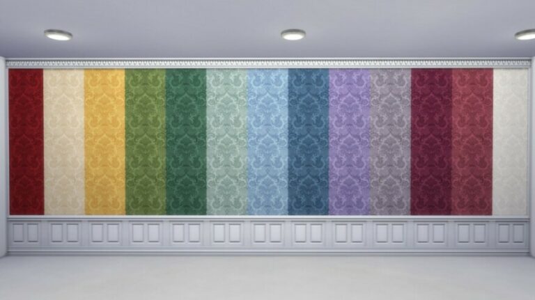 Top 10 Best Sims 4 Wallpaper CC 2024   Dual Paneled Wainscot With Dual Edged Wall 768x431 