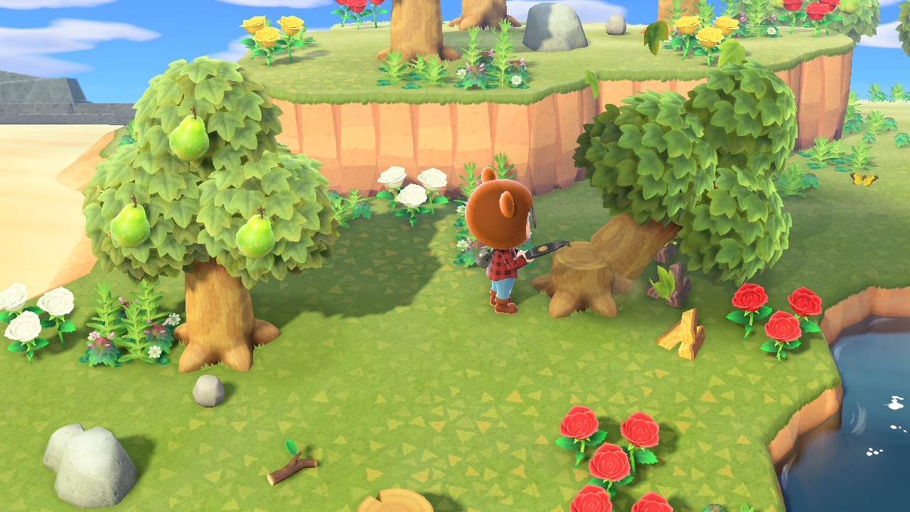 Animal Crossing - Axe Cutting a Tree
