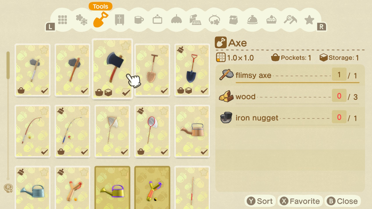 Animal Crossing - Axe Recipe