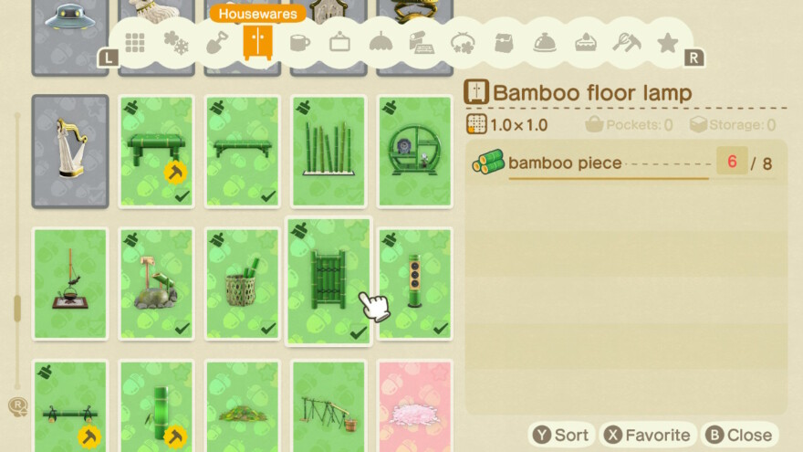 Animal Crossing Bamboo Floor Lamp Recipe