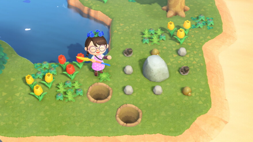 Animal Crossing Hitting Rocks Trick