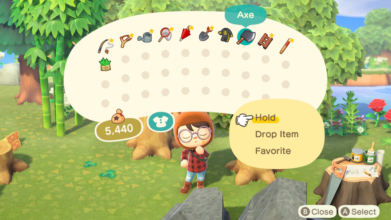 Animal Crossing - How to Hold Axe
