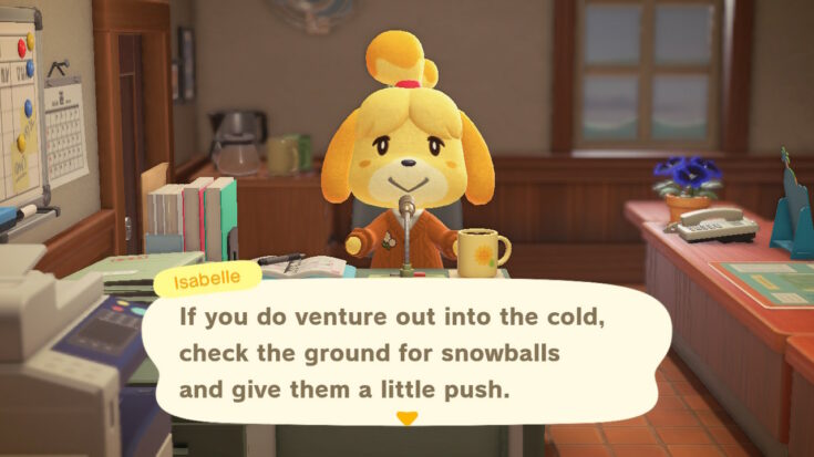 How To Make A Snowman In Animal Crossing   Animal Crossing Isabelle Snowboy Announcement 735x413 