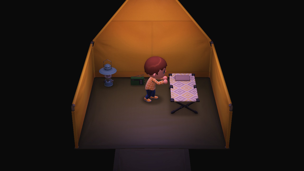 Animal Crossing - Placing Camping Cot