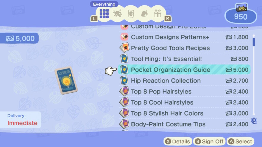 Animal Crossing Pocket Organization Guide