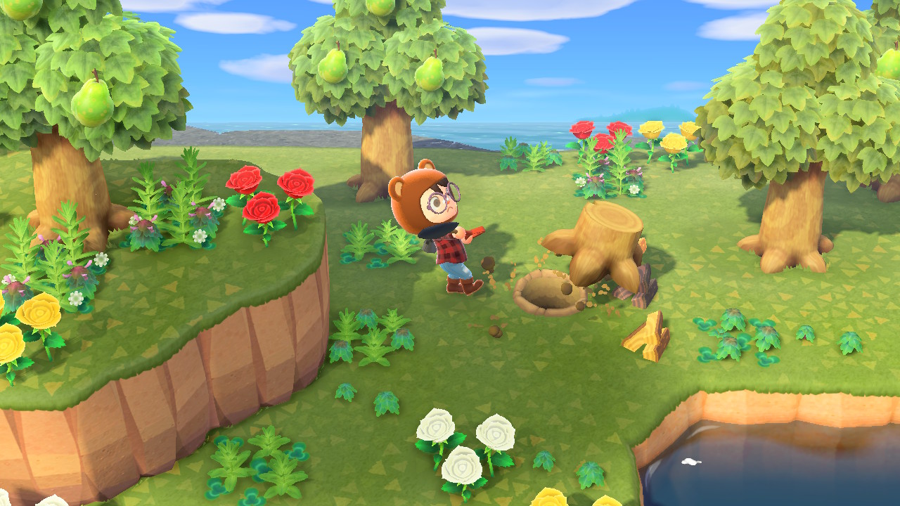 Animal Crossing - Shoveling Tree Stump