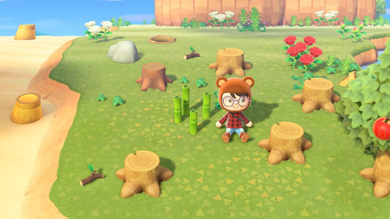 Animal Crossing - Sitting with Tree Stumps
