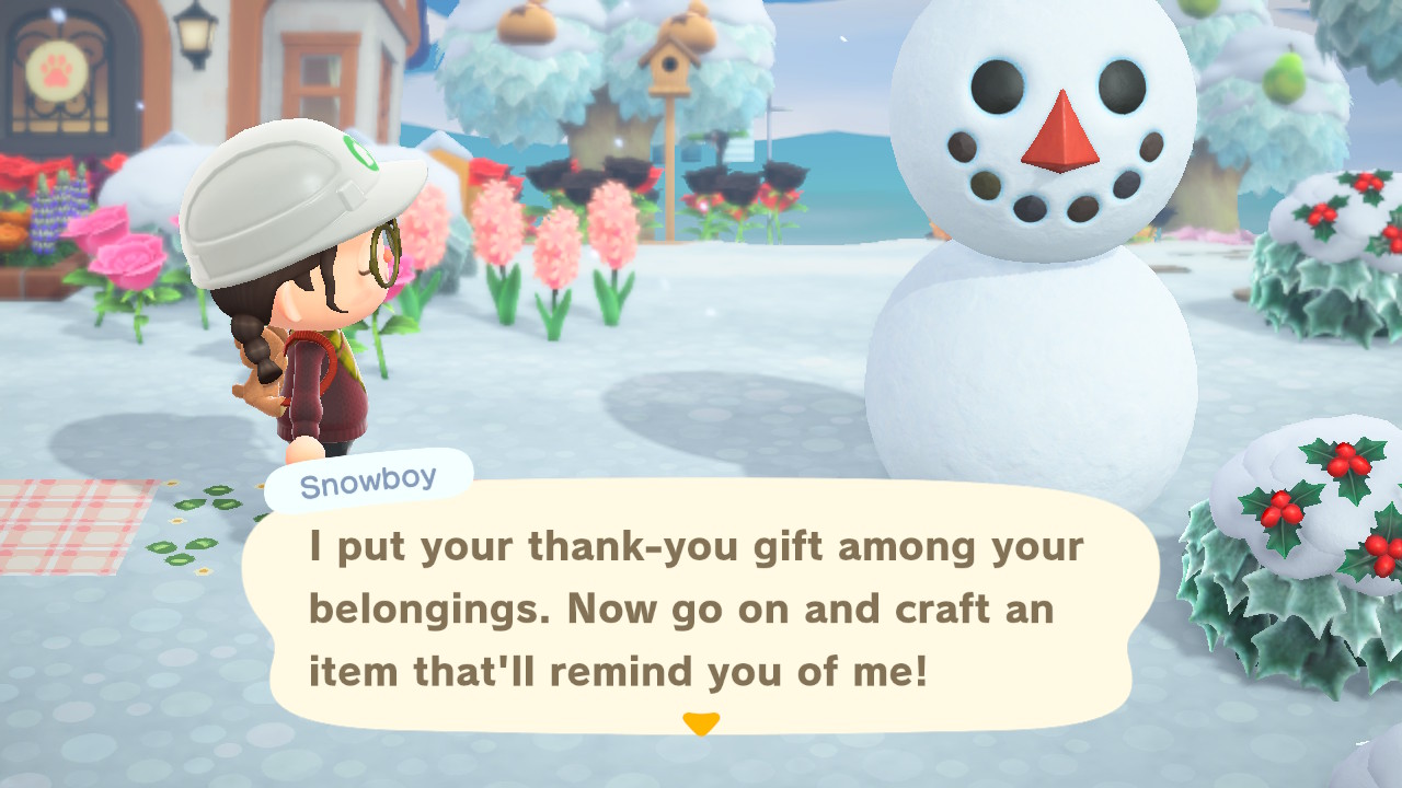 Animal Crossing - Snowboy Giving a Gift