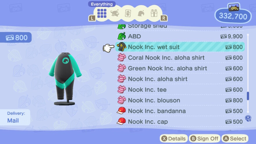 Animal Crossing Wetsuit