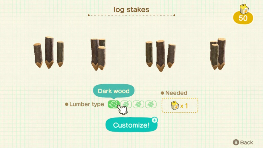 Animal Crossing Photo Log Stakes Customization