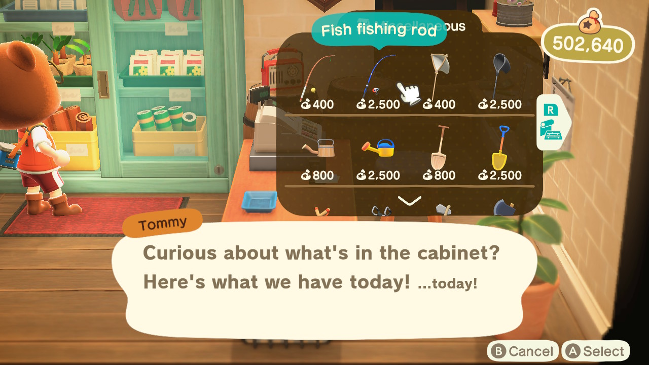 Animal Crossing - Buying Fishing Rod At Nook's Cranny