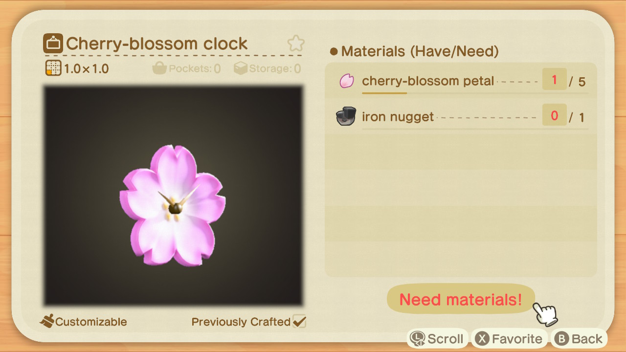 Animal Crossing - Cherry Blossom Clock