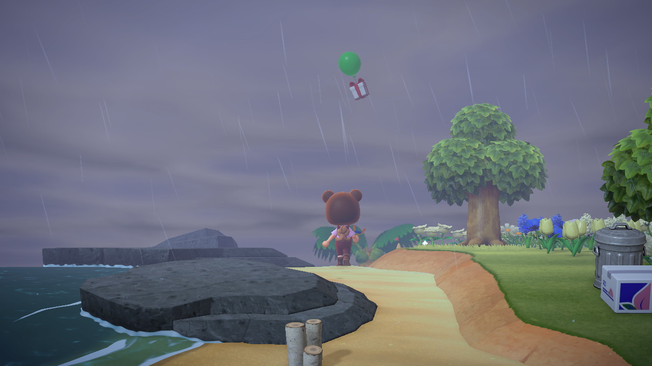 Animal Crossing - Flying Balloon at Night