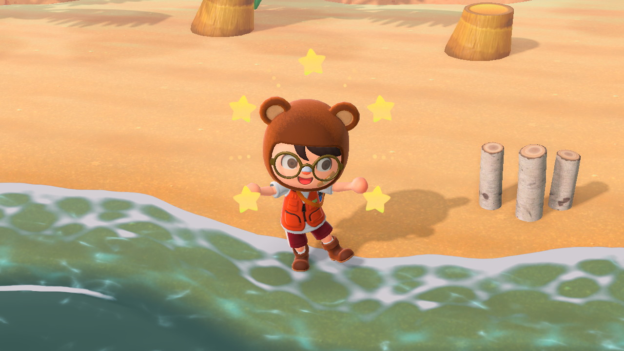 Animal Crossing - Wearing Fishing Gear