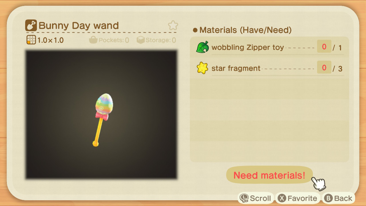 Animal Crossing Bunny Day Wand Recipe