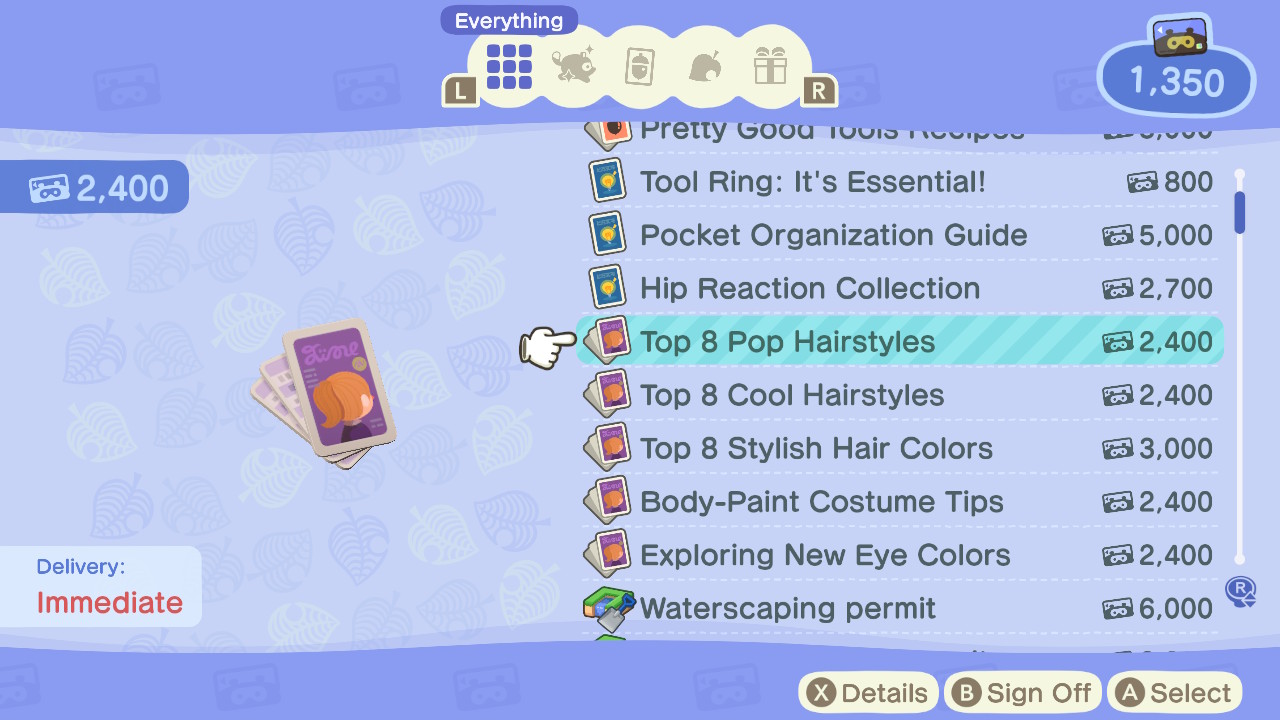 Animal Crossing Hairstyle Nook Stop