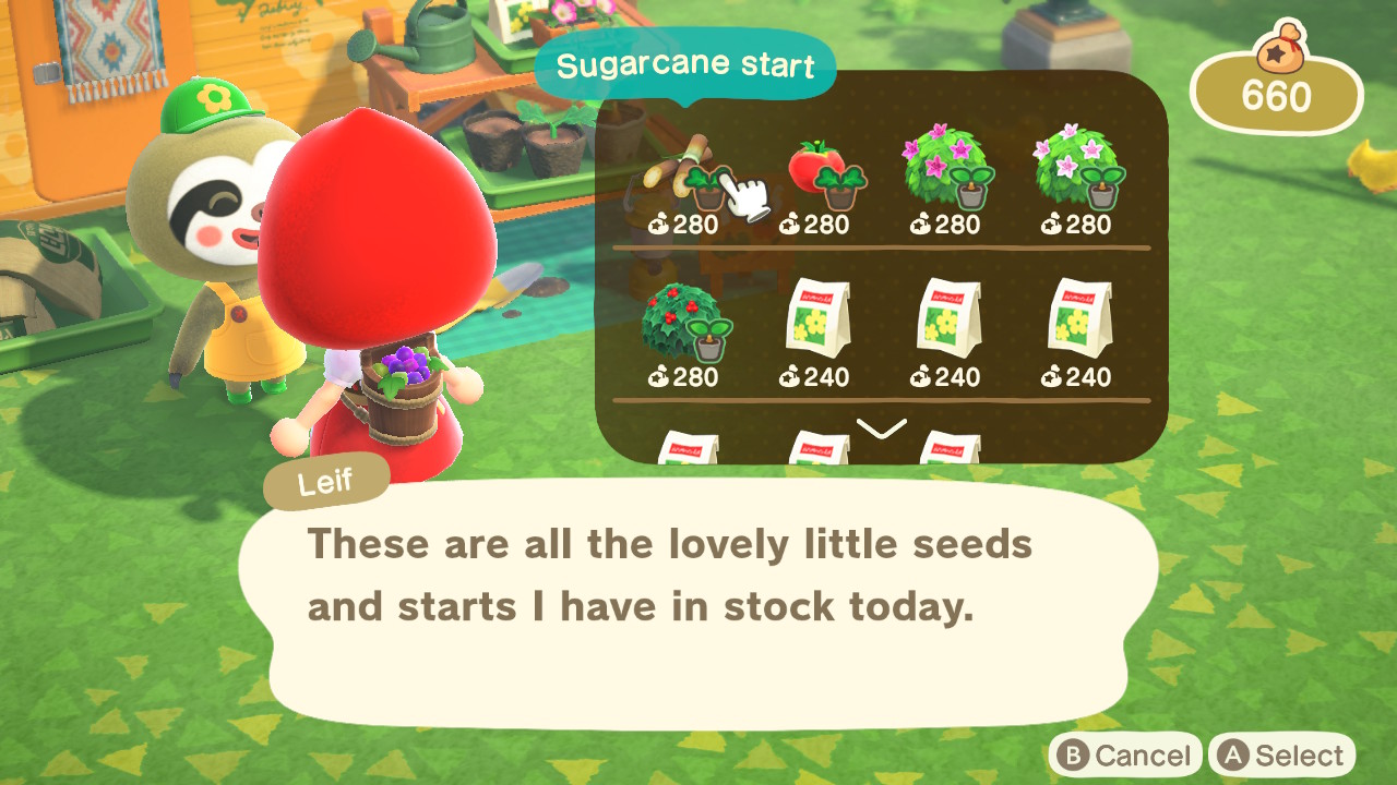 Animal Crossing Leif's Vegetable Starts