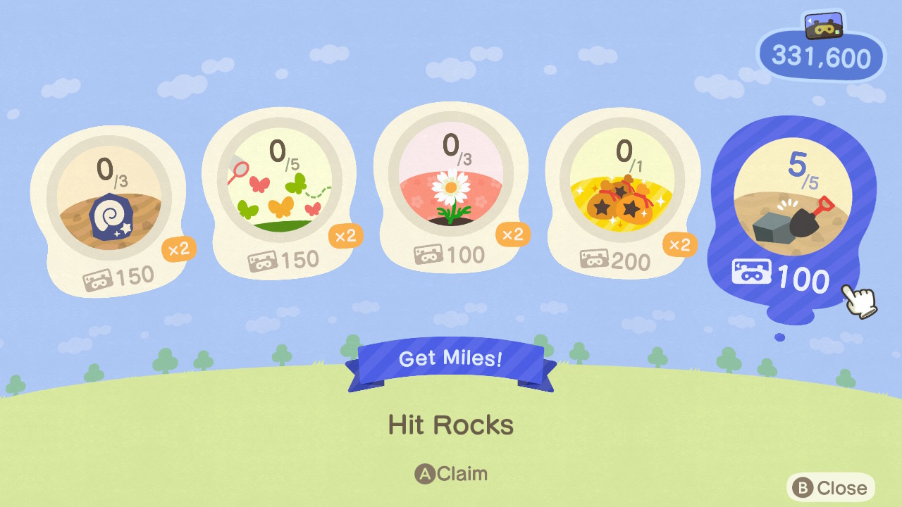 Animal Crossing Miles Plus Tasks