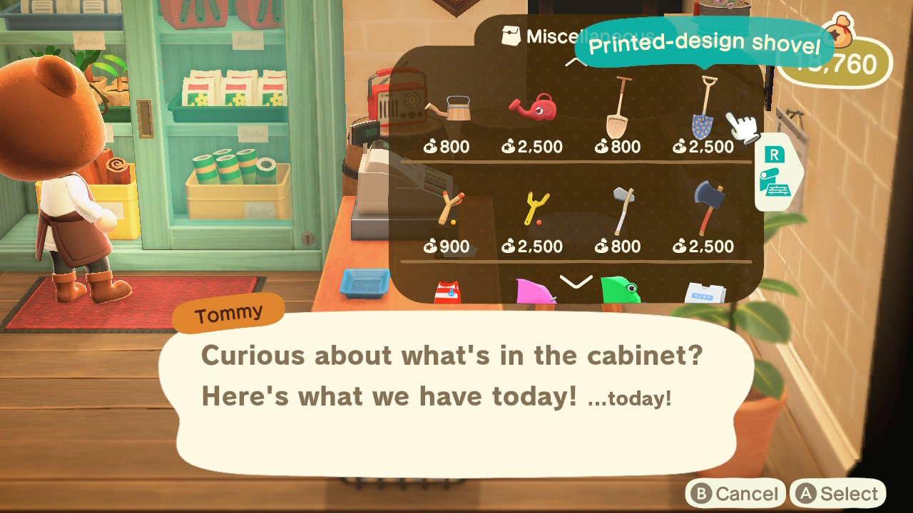 Animal Crossing Nook's Cranny Shovels