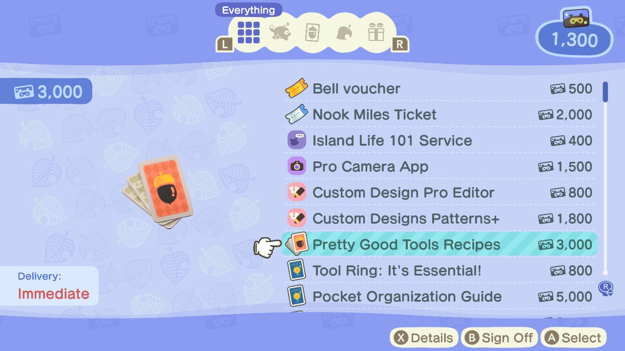 Animal Crossing Pretty Good Tools Recipe (fossil Article)