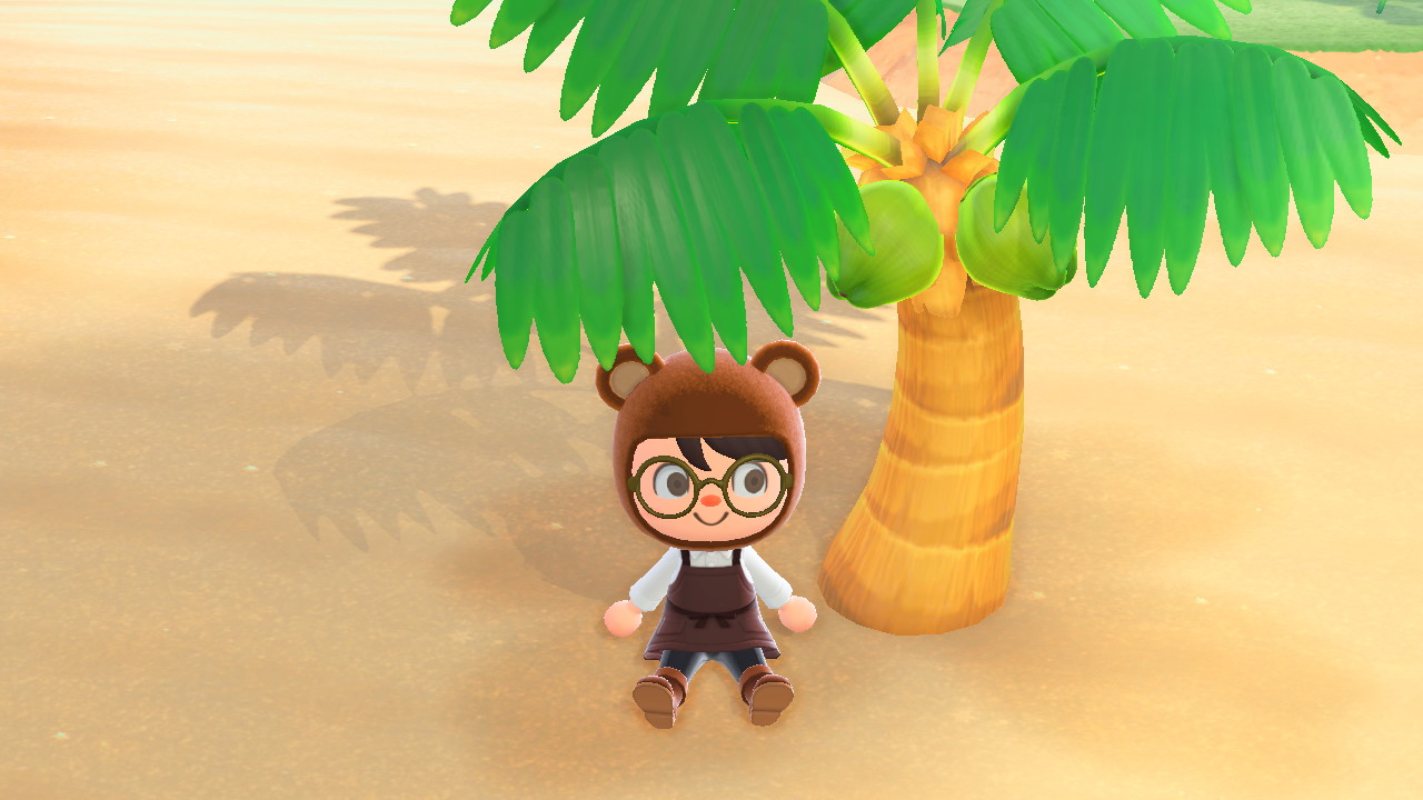 Animal Crossing Sitting Near A Coconut Tree