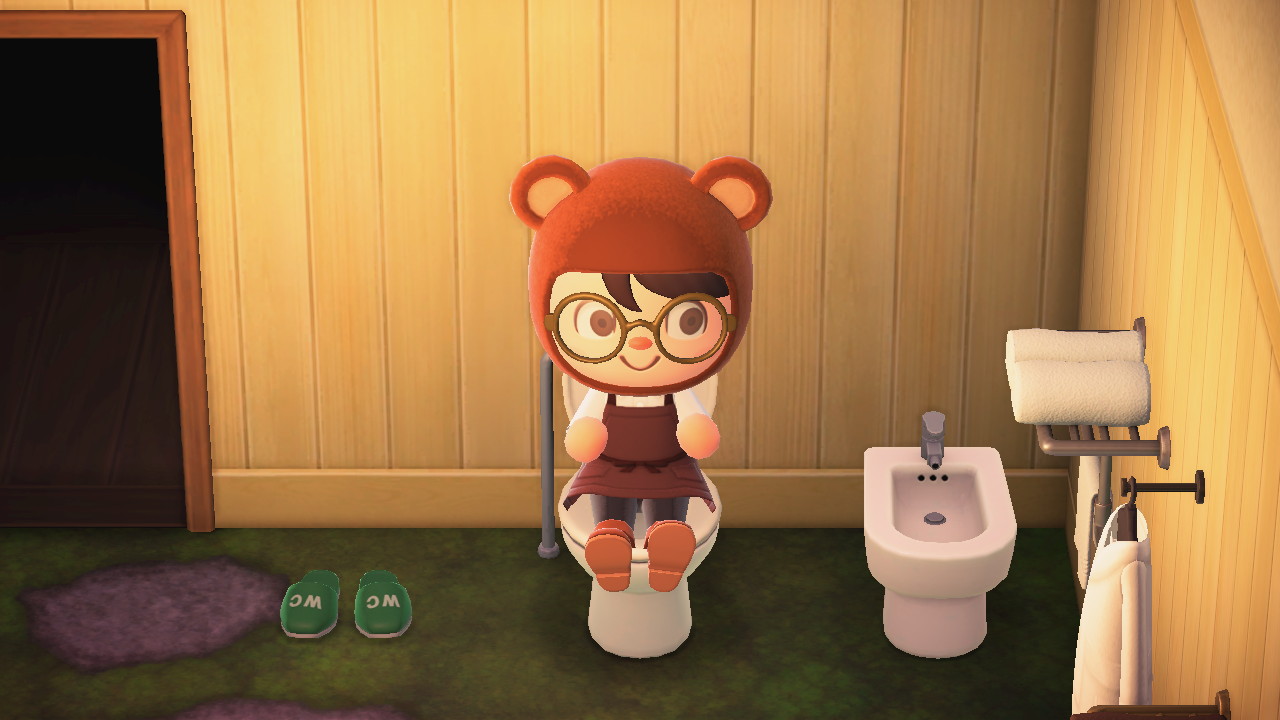 Animal Crossing Sitting On Toilet