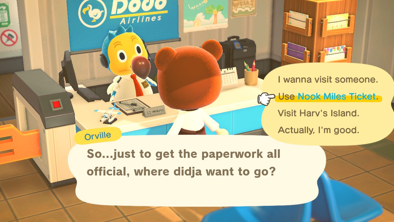 Animal Crossing Use Nook Miles Ticket